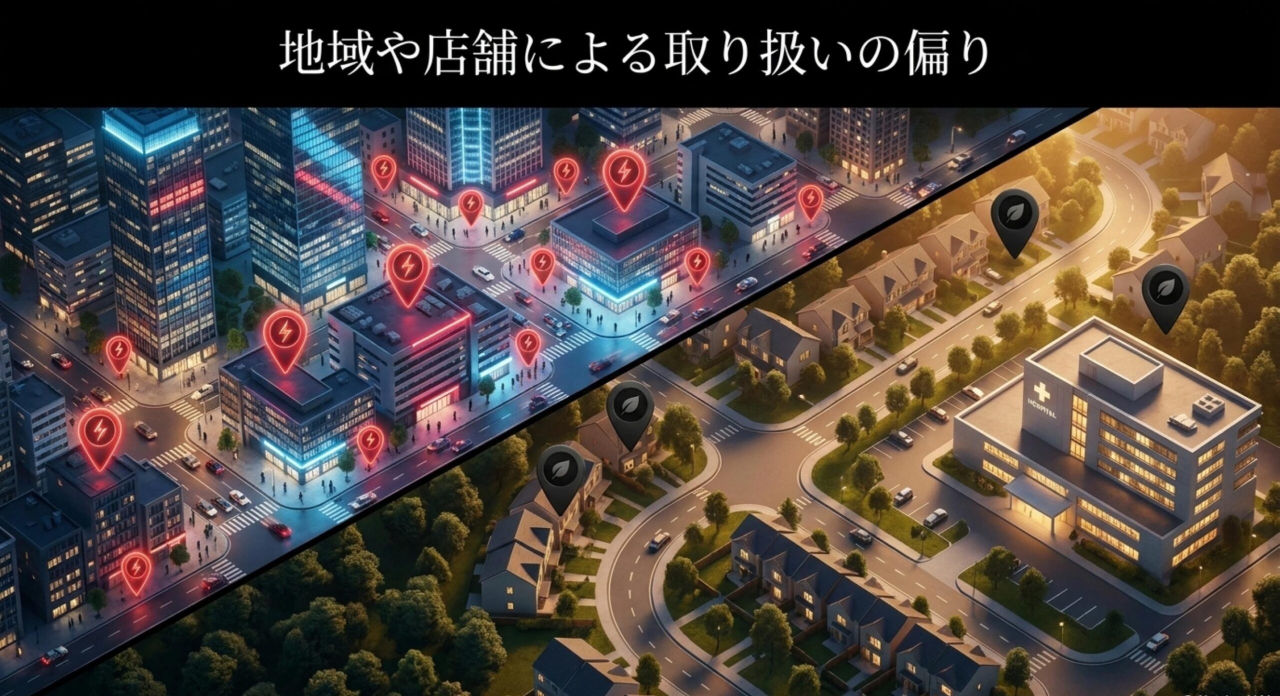 特定の地域や店舗の規模による取り扱いの偏りと販売チャネルの違い
