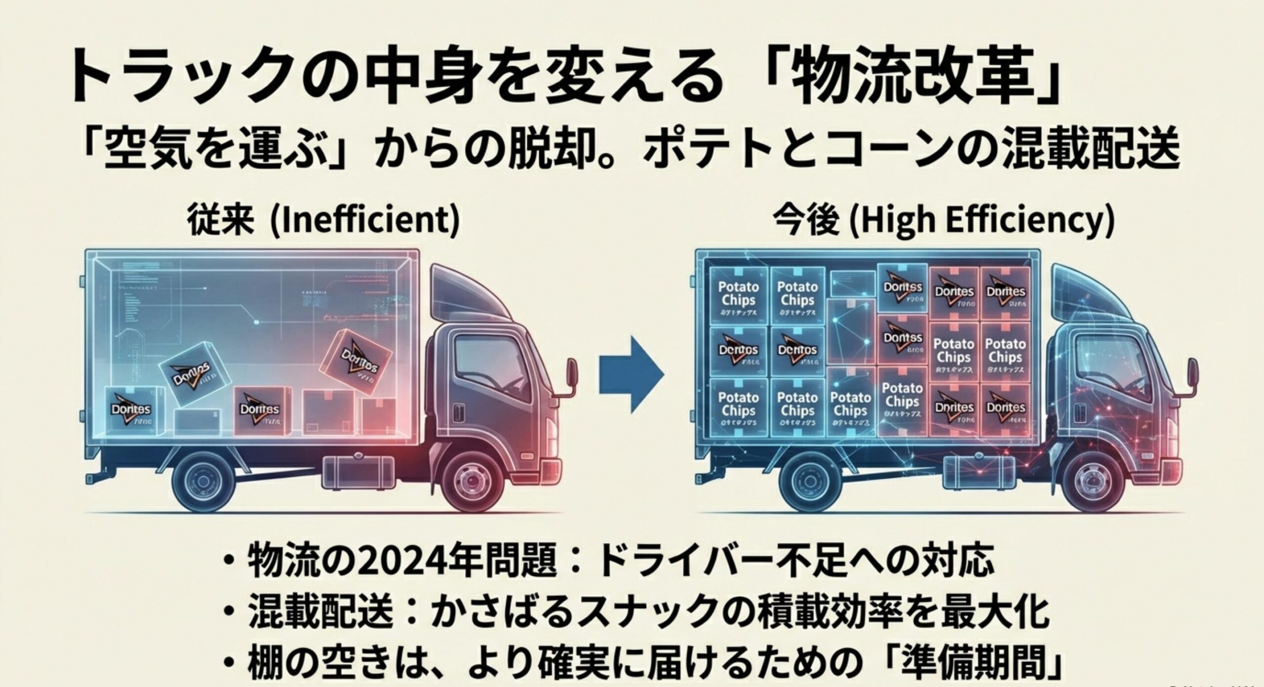 ドリトス 物流業界の2024年問題と積載効率化