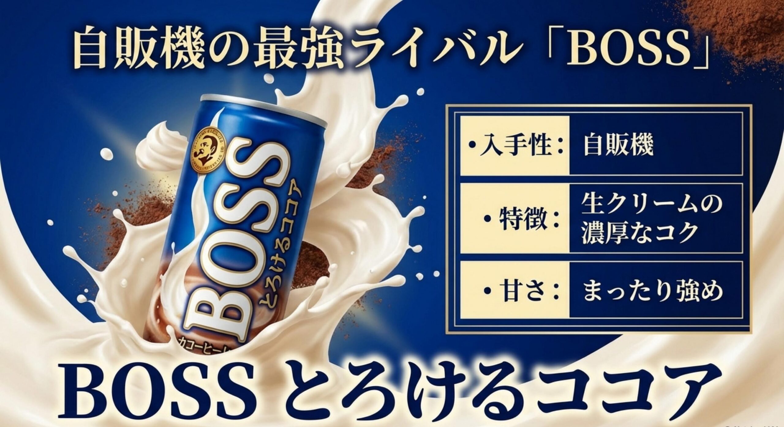 ジョージア アイスココア BOSSとろけるココアは似ている？