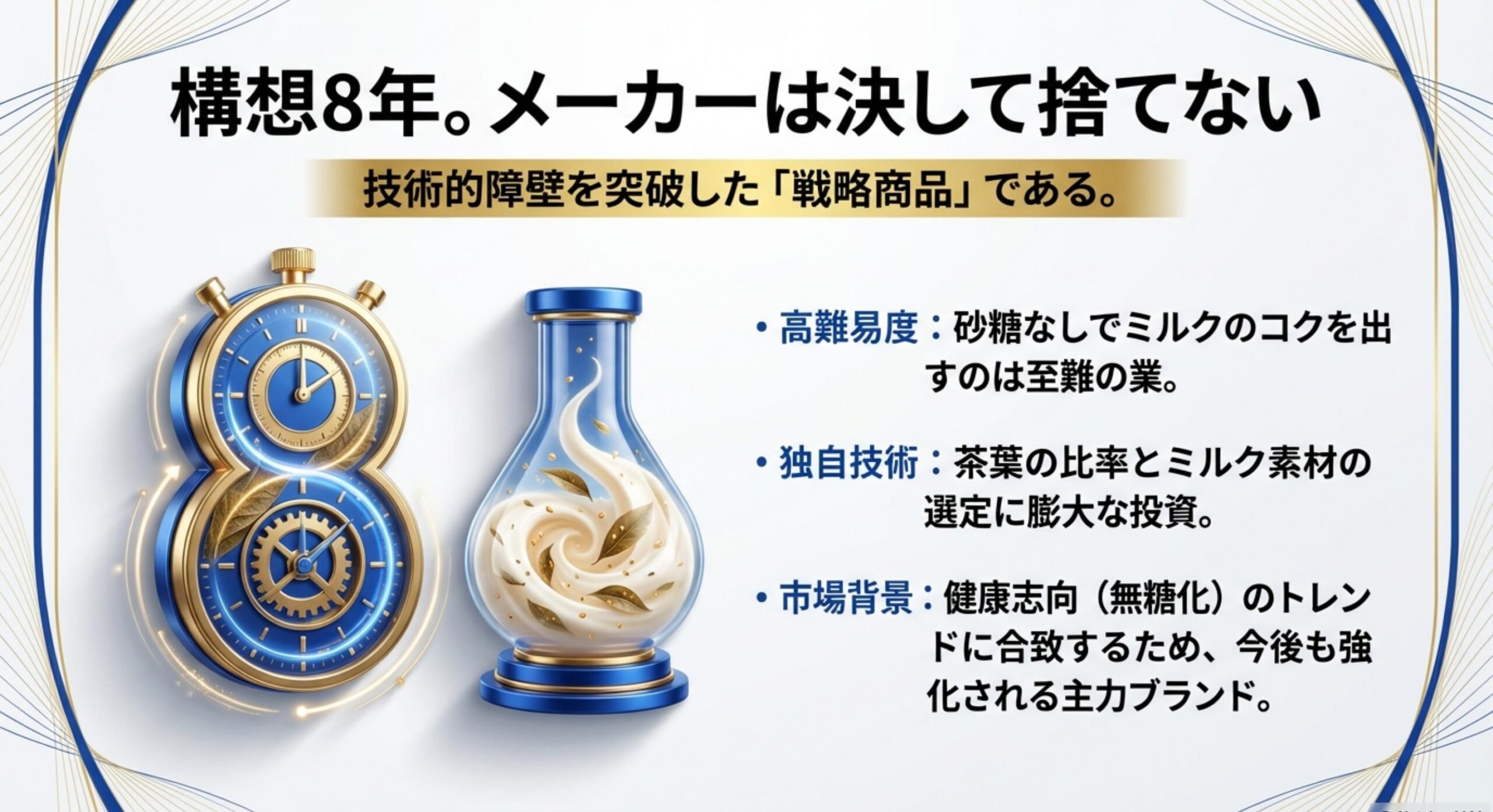 午後の紅茶 無糖ミルクティー 8年の歳月が作った技術的障壁