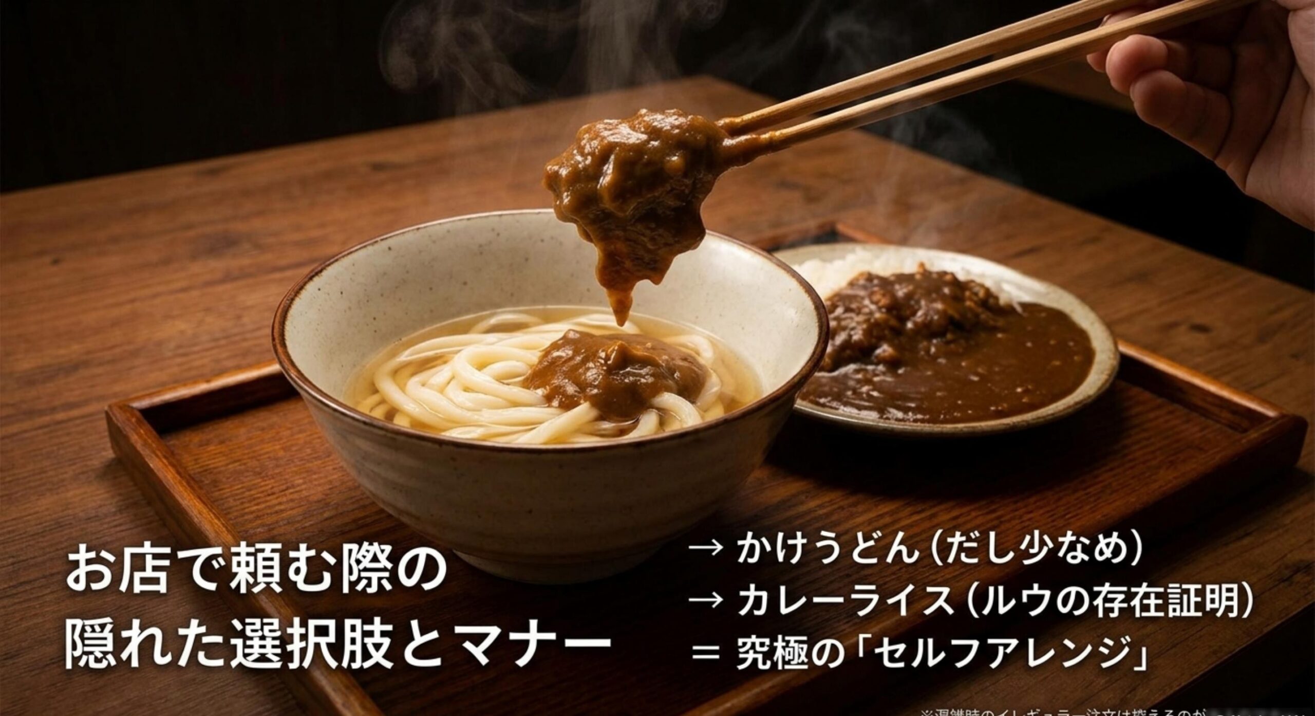 丸亀製麺の店舗でカレーライスを頼むなどの隠れた選択肢と注文マナー