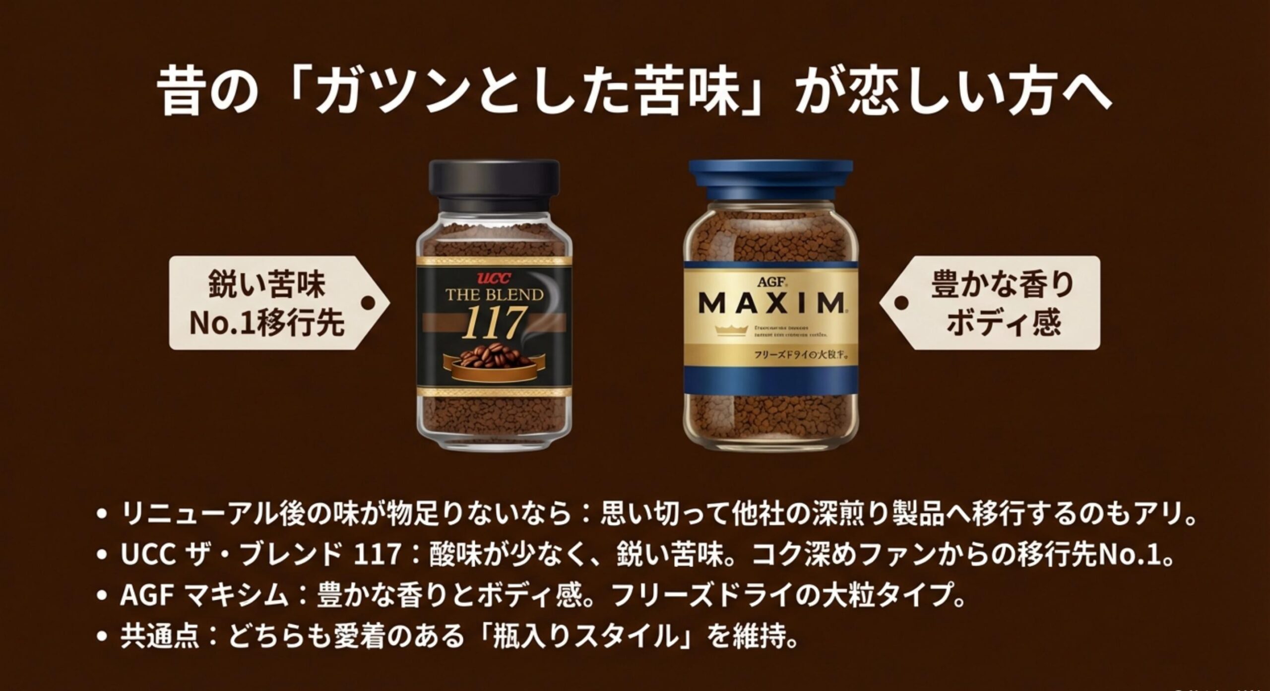 ネスカフェゴールドブレンド コク深め 販売終了 似ているコーヒーや代替品の提案