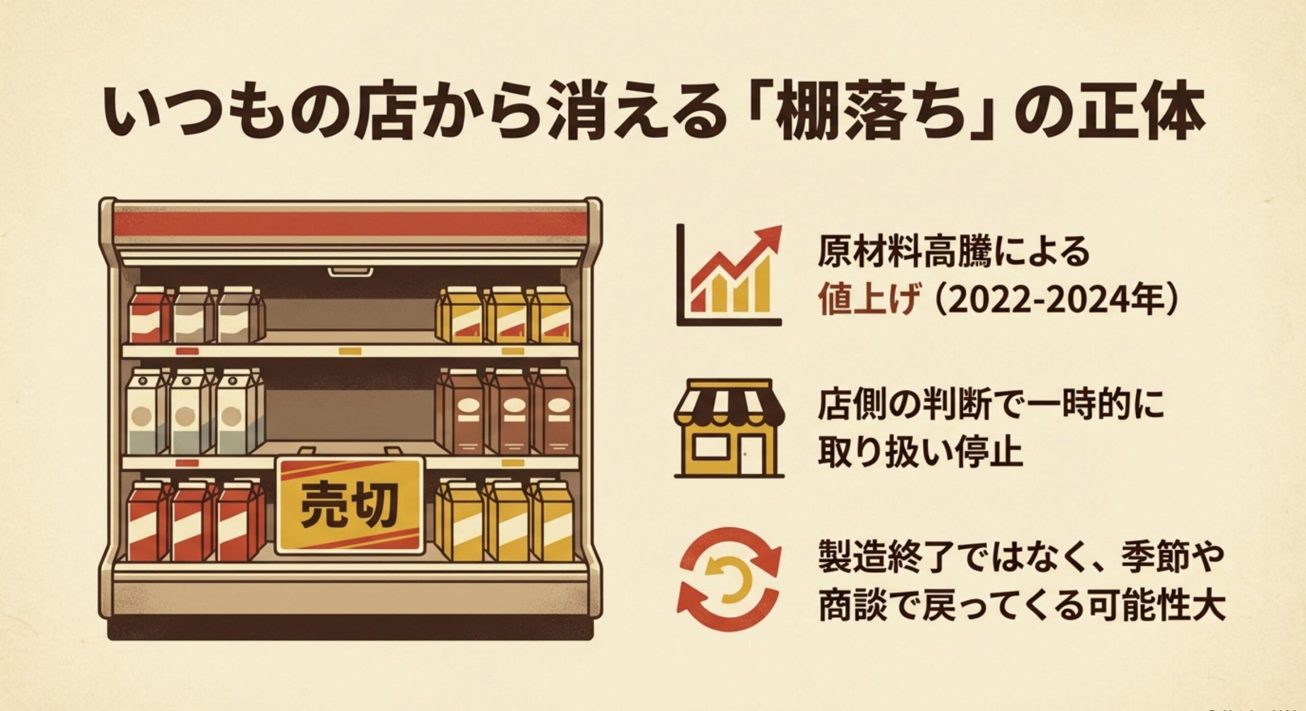 雪印コーヒー牛乳 価格改定と棚落ちのメカニズム