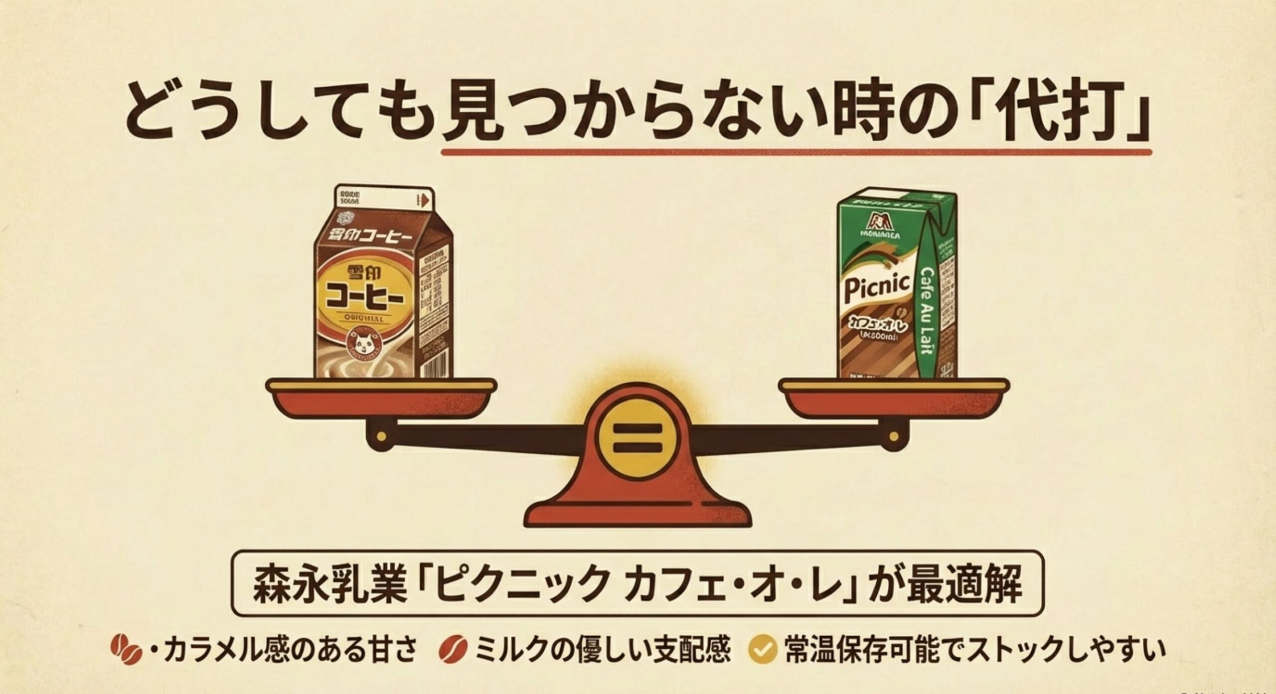 雪印コーヒー牛乳が販売終了なら代替品