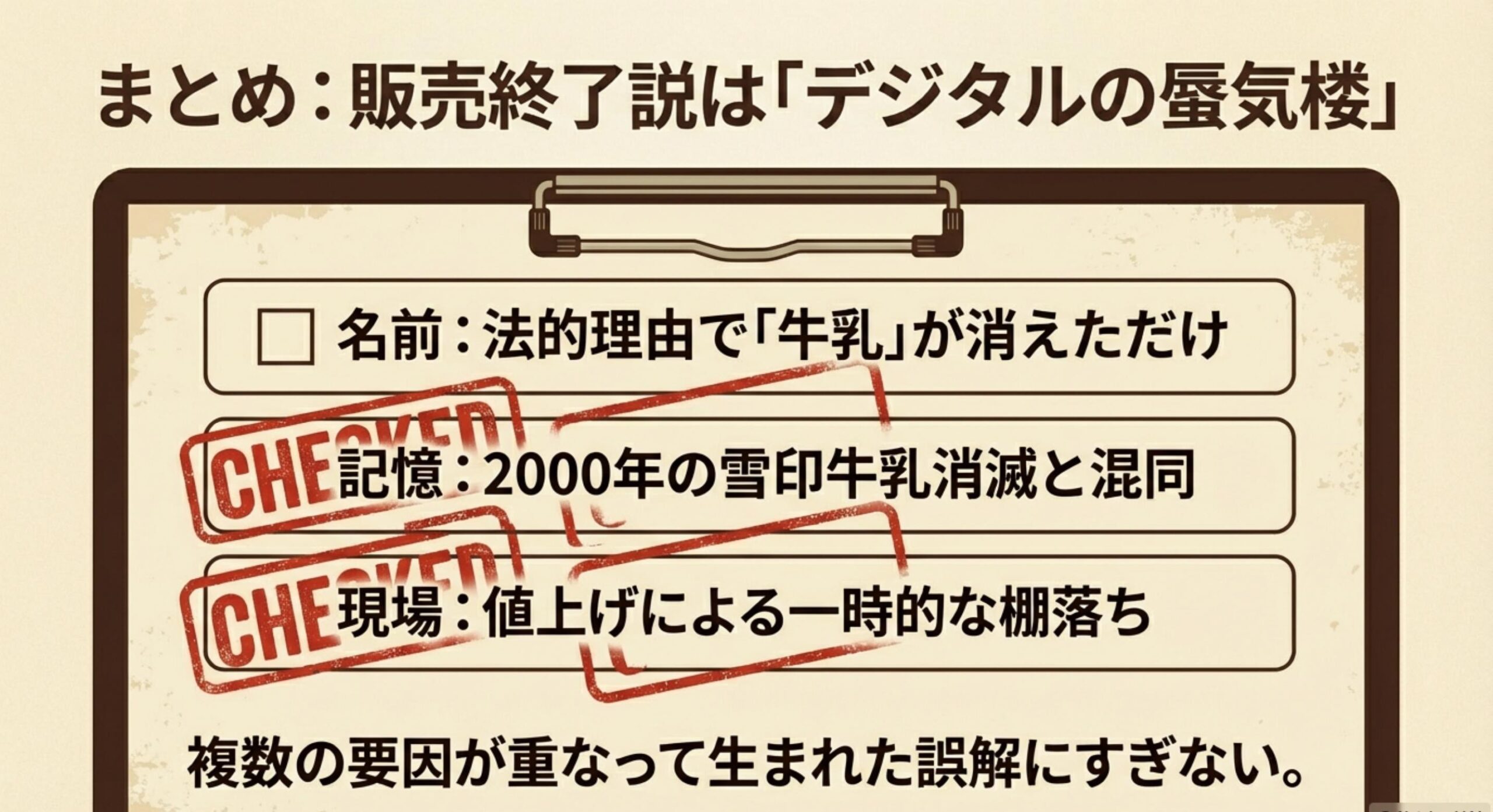 雪印コーヒー牛乳の販売終了と今後