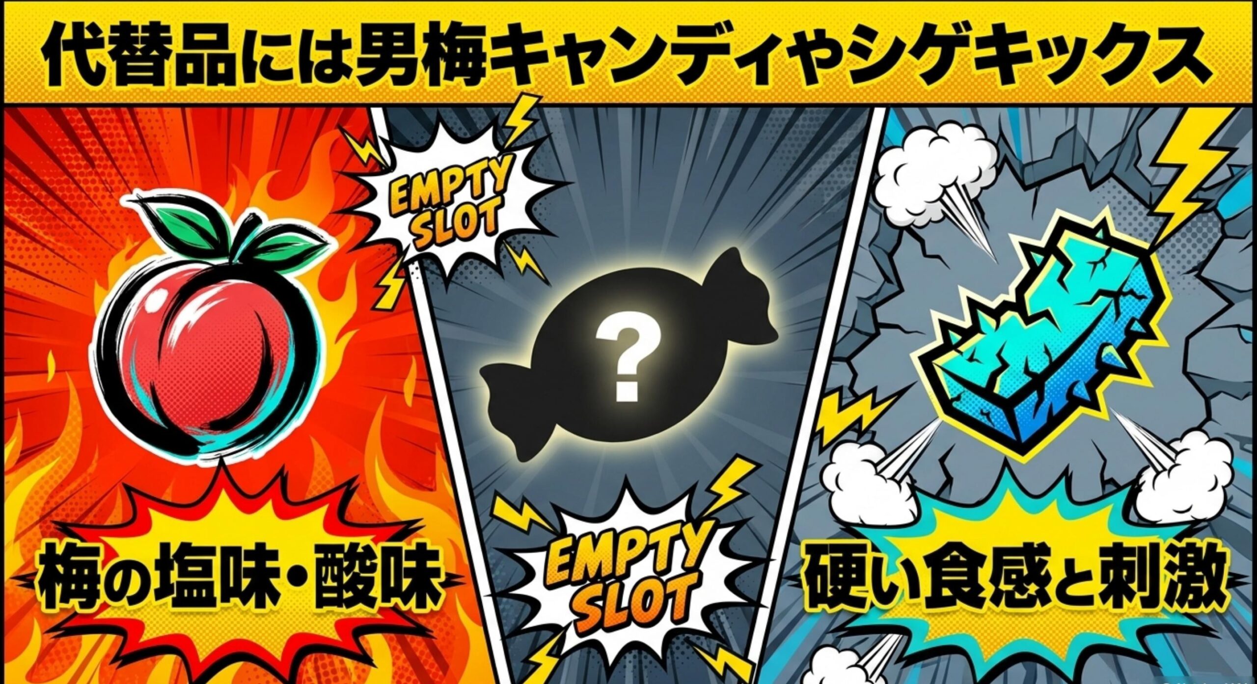 昔ながらのアメコミ調パッケージとノーベル製菓の誇り