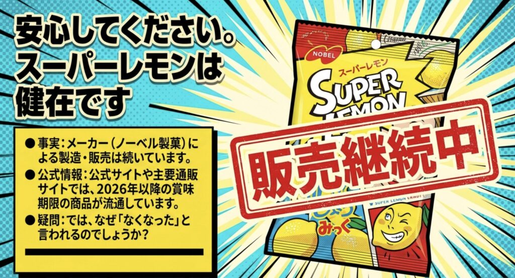 スーパーレモン キャンディ販売終了の噂が出た3つの真実