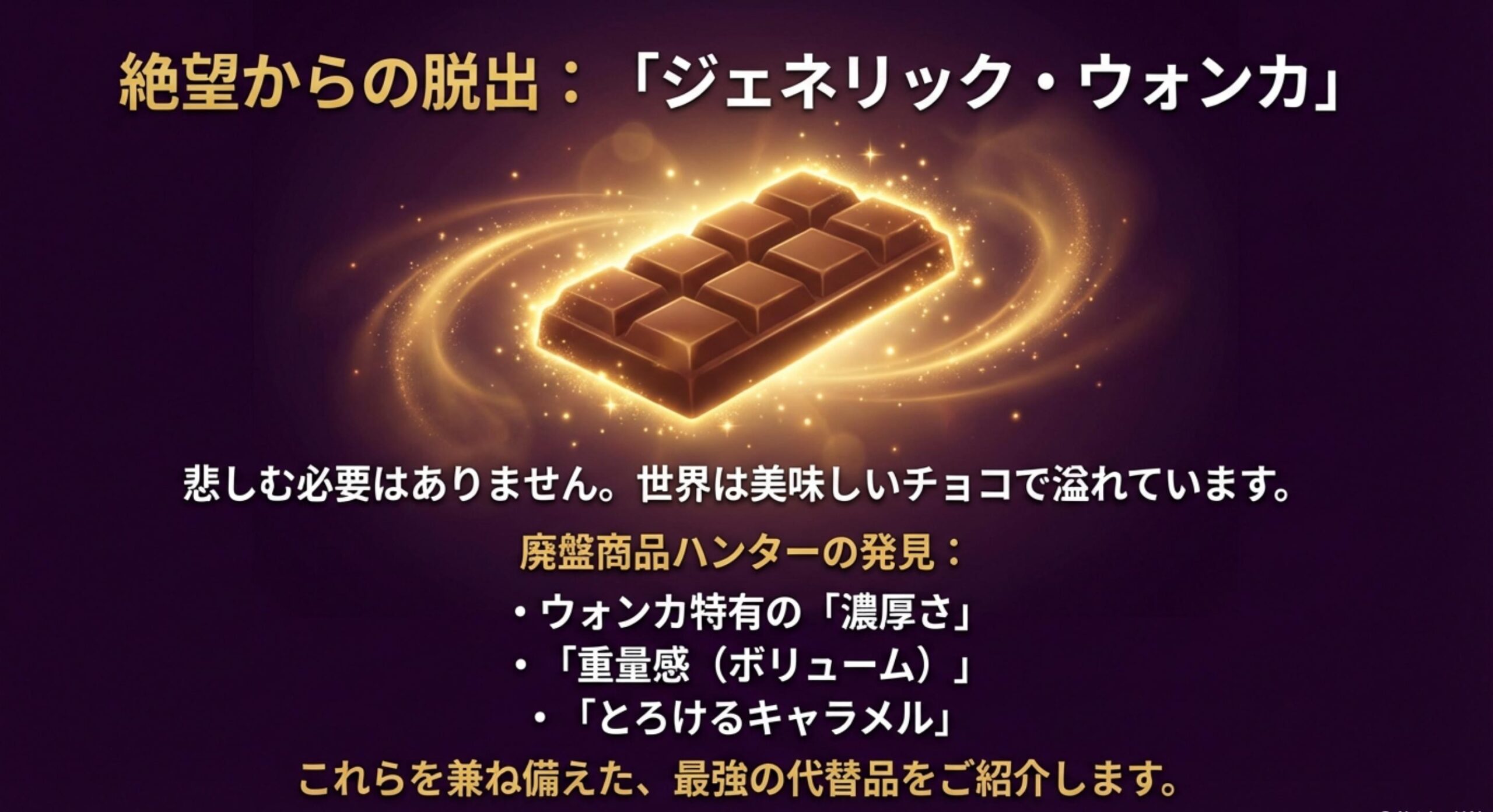 ウォンカチョコの販売終了はなぜ?似てる代替品と解決策