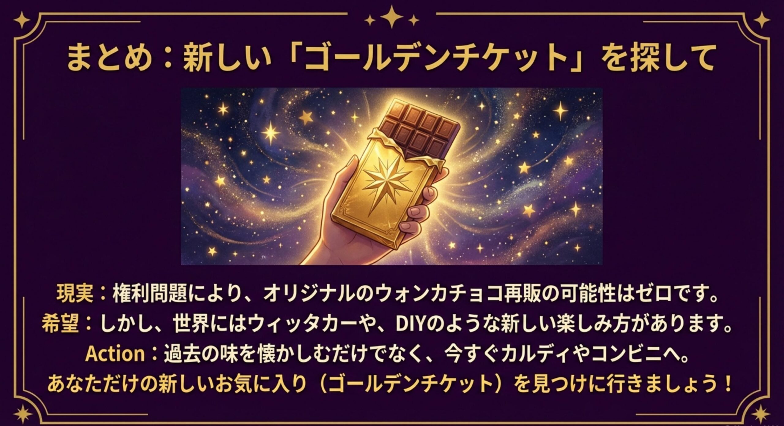 ウォンカチョコ販売終了のなぜと次の一歩