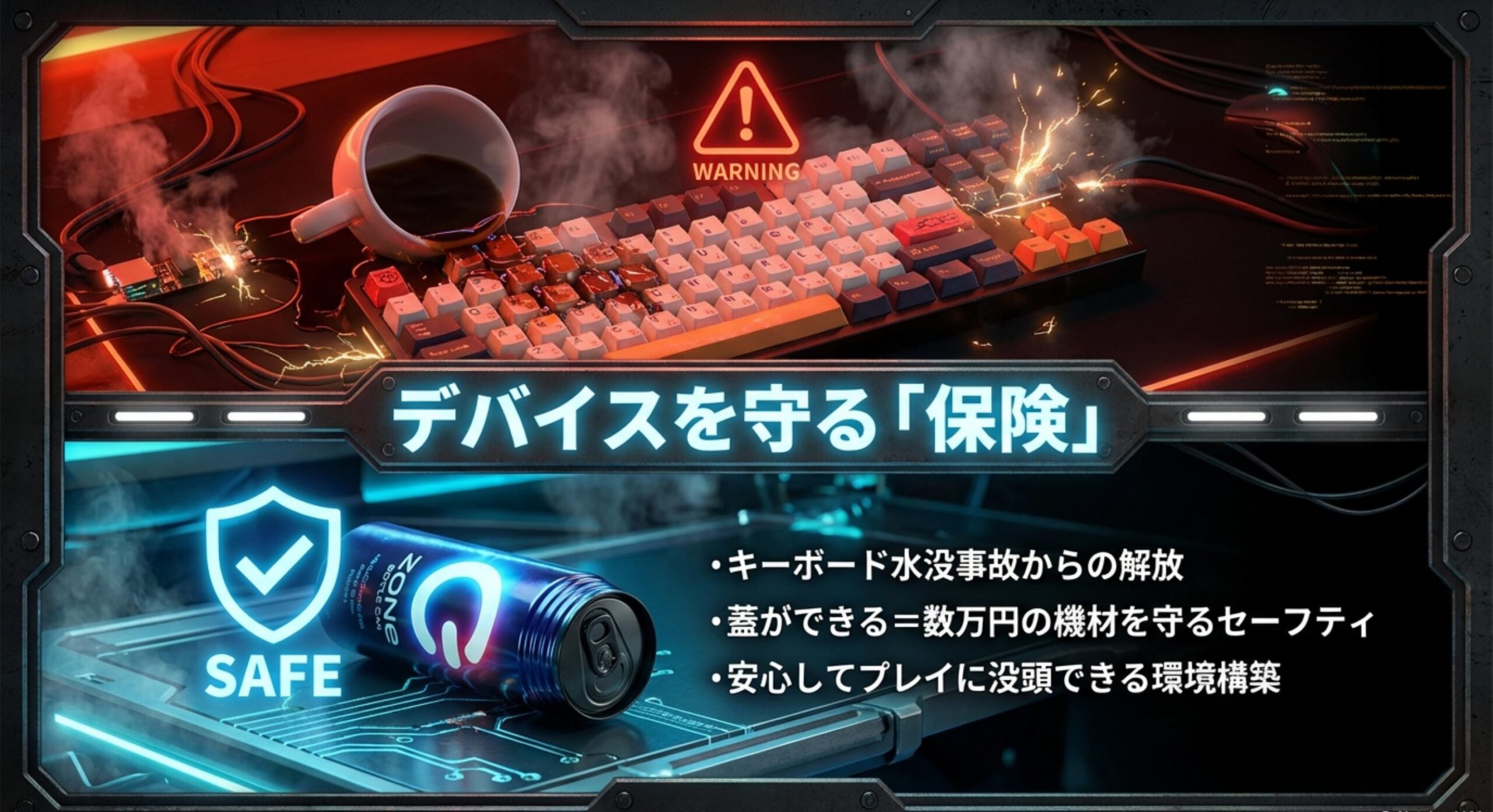 ZONeデバイス保護の観点から見たキャップ付き容器の優位性