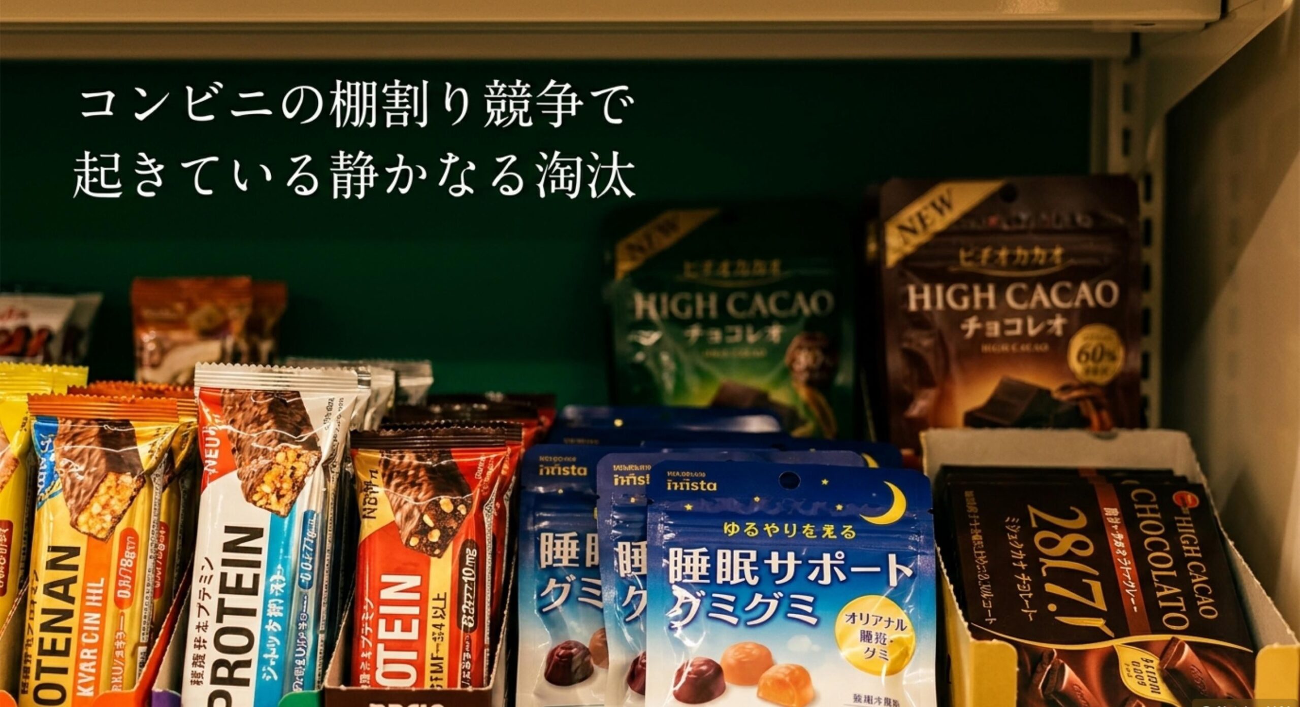コンビニなどの限られた棚スペースを巡る激しい陳列競争と特定サイズ製品の淘汰