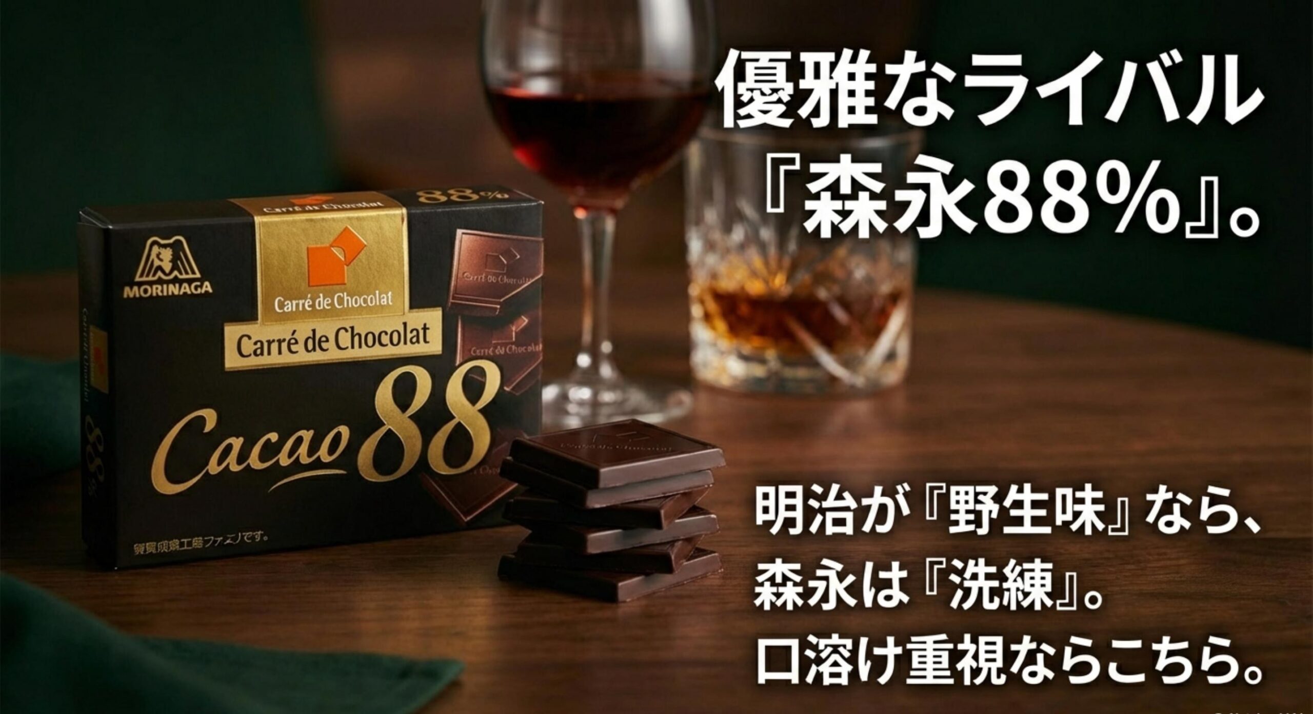 チョコレート効果 86 最大のライバルである森永カレ・ド・ショコラとの比較