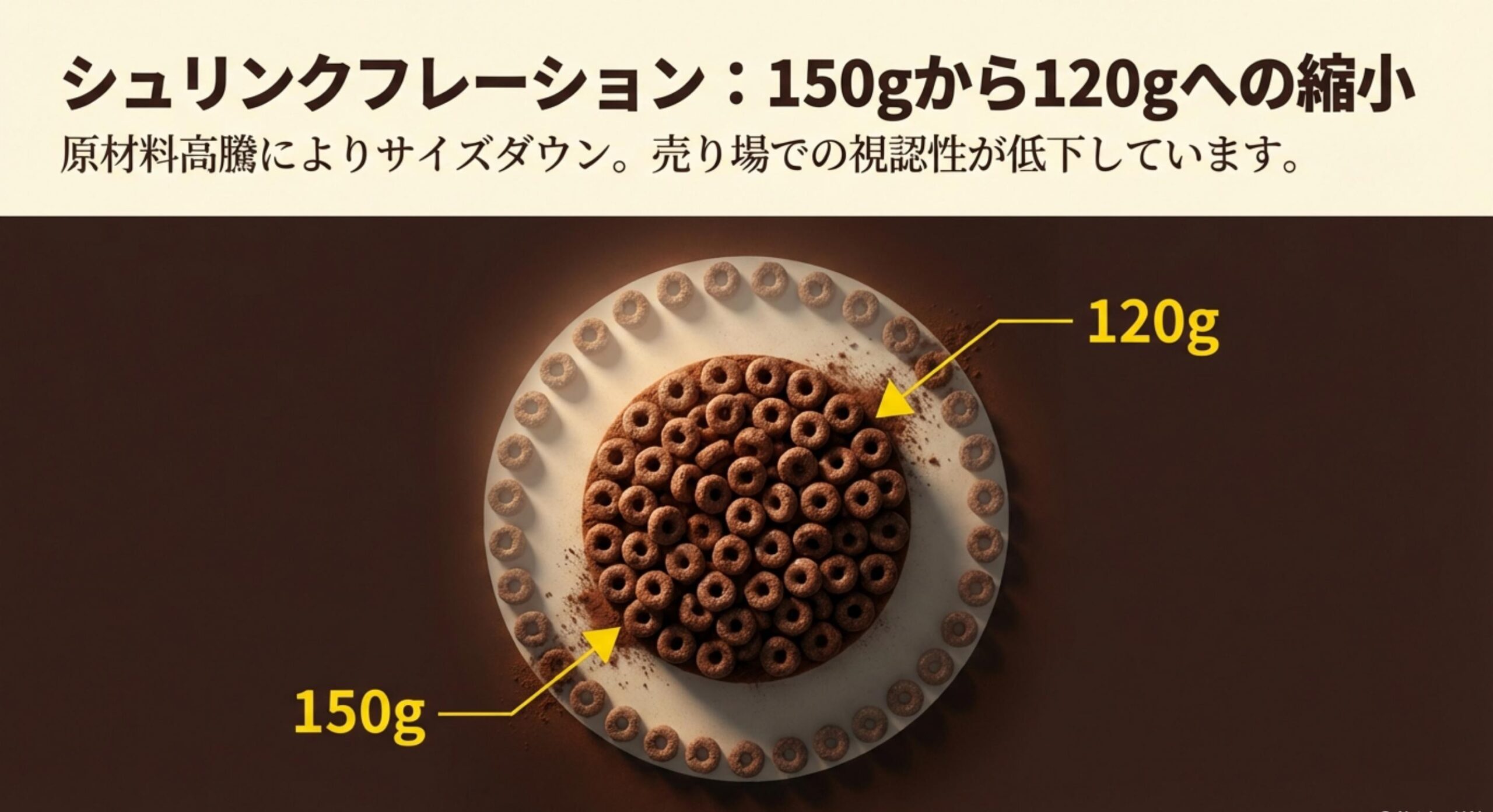 ケロッグ チョコワ 販売終了 シュリンクフレーションによるパッケージ小型化の波