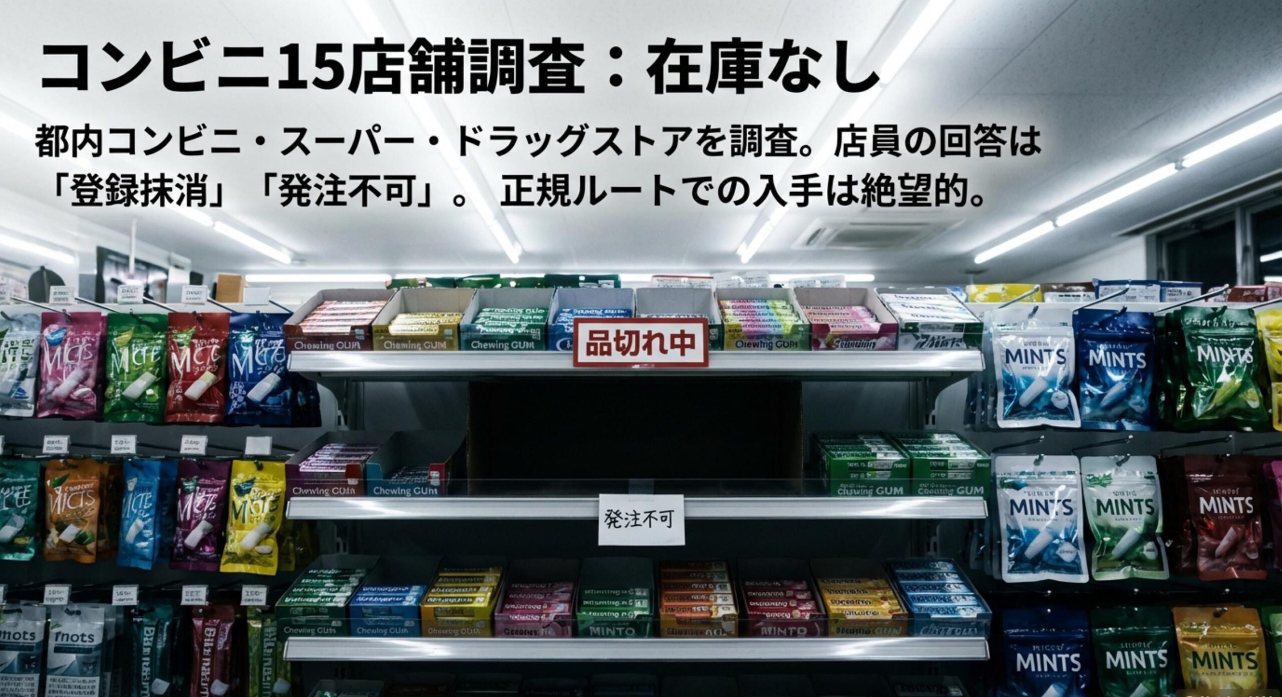 ロッテ ノータイム ガム コンビニやスーパーで見つからない!現在の市場流通を徹底調査