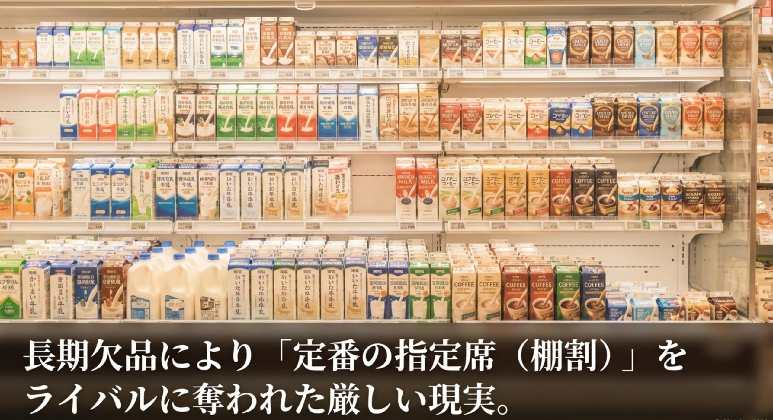 マイルドカフェオーレ長期欠品によるスーパーの棚割喪失と現在の陳列状況のリアル