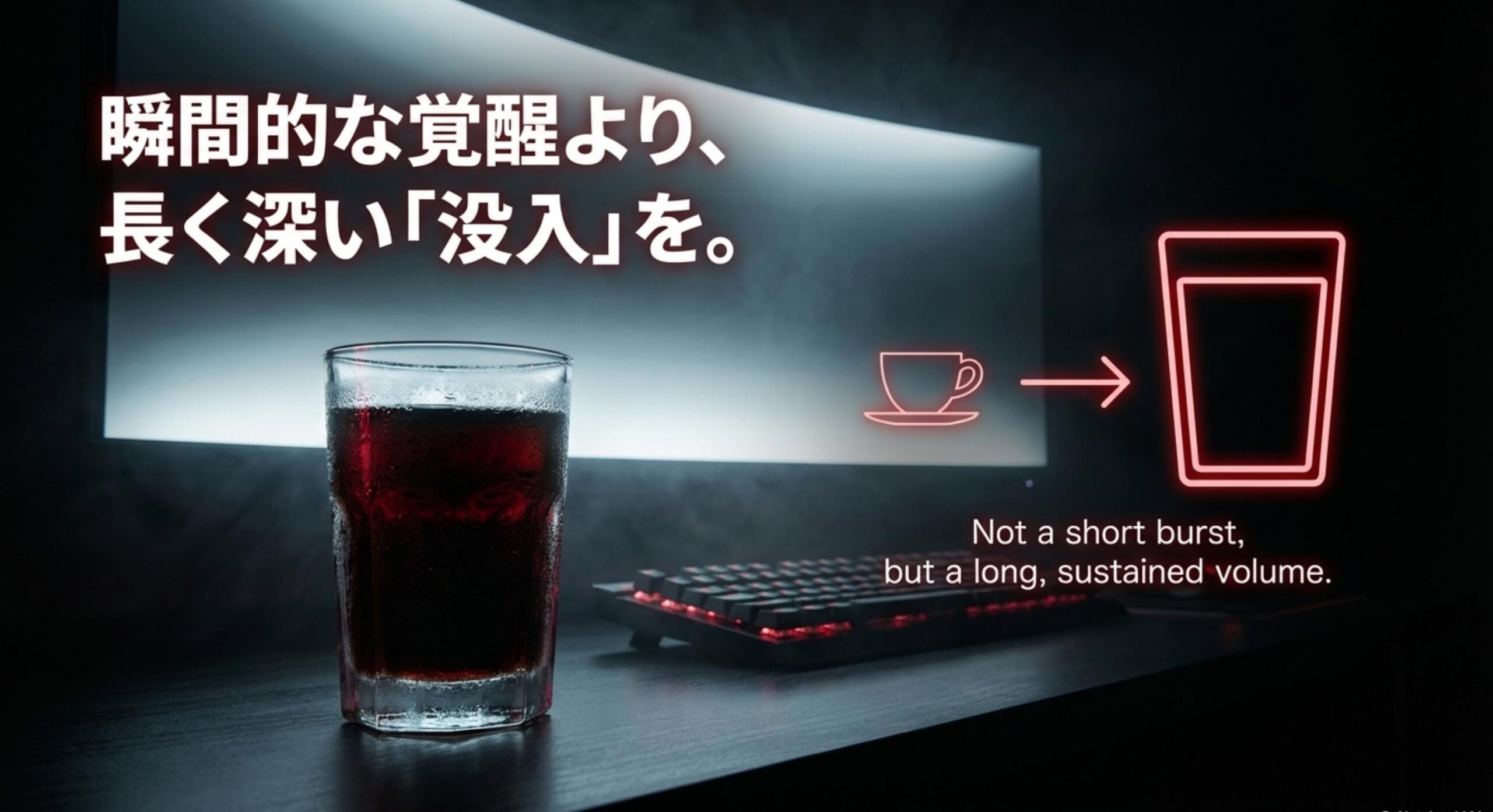 グラスに注がれた赤い液体のZONe