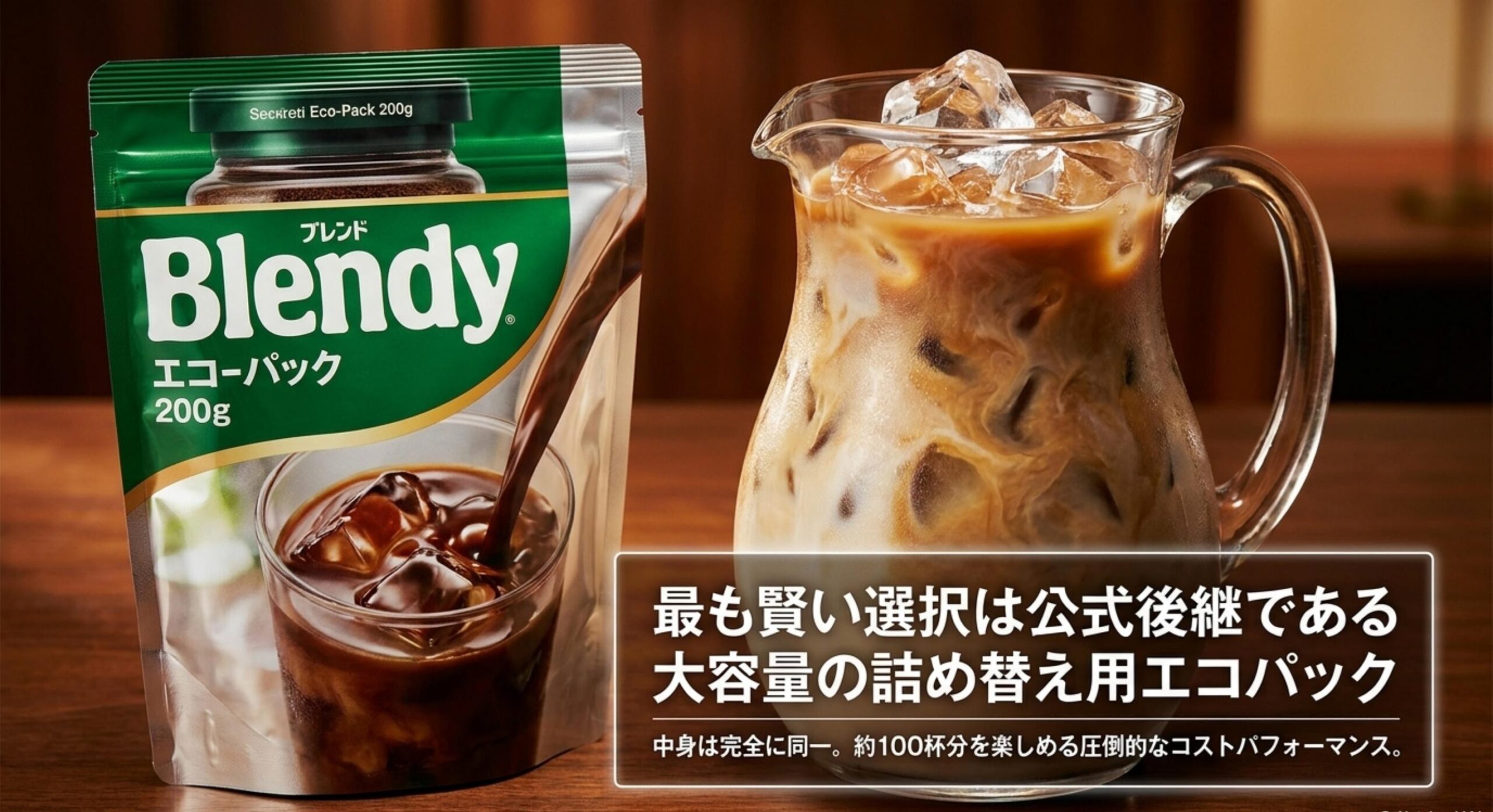 ブレンディの瓶が売ってない場合の最も賢い選択は、公式後継である大容量の詰め替え用エコパックである
