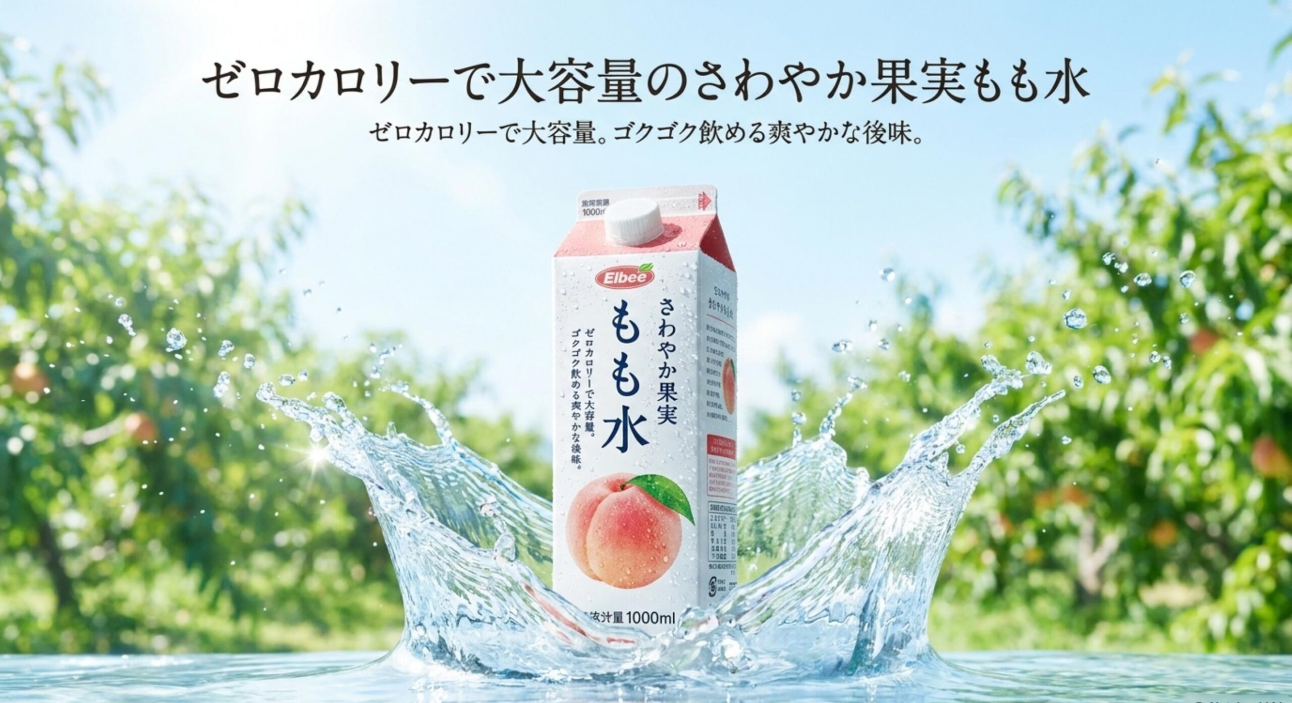 桃の天然水の販売中止後に代用できるゼロカロリーで大容量なさわやか果実もも水の商品画像