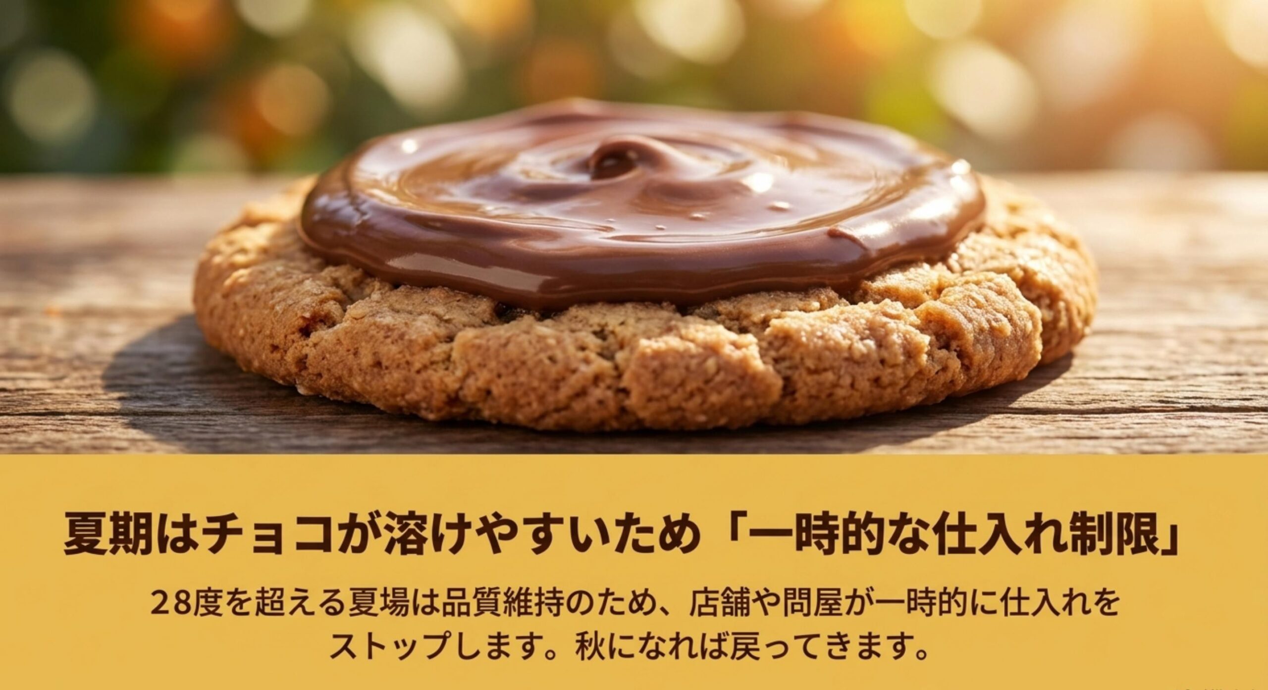 チョコが溶けやすい夏期の一時的な仕入れ制限