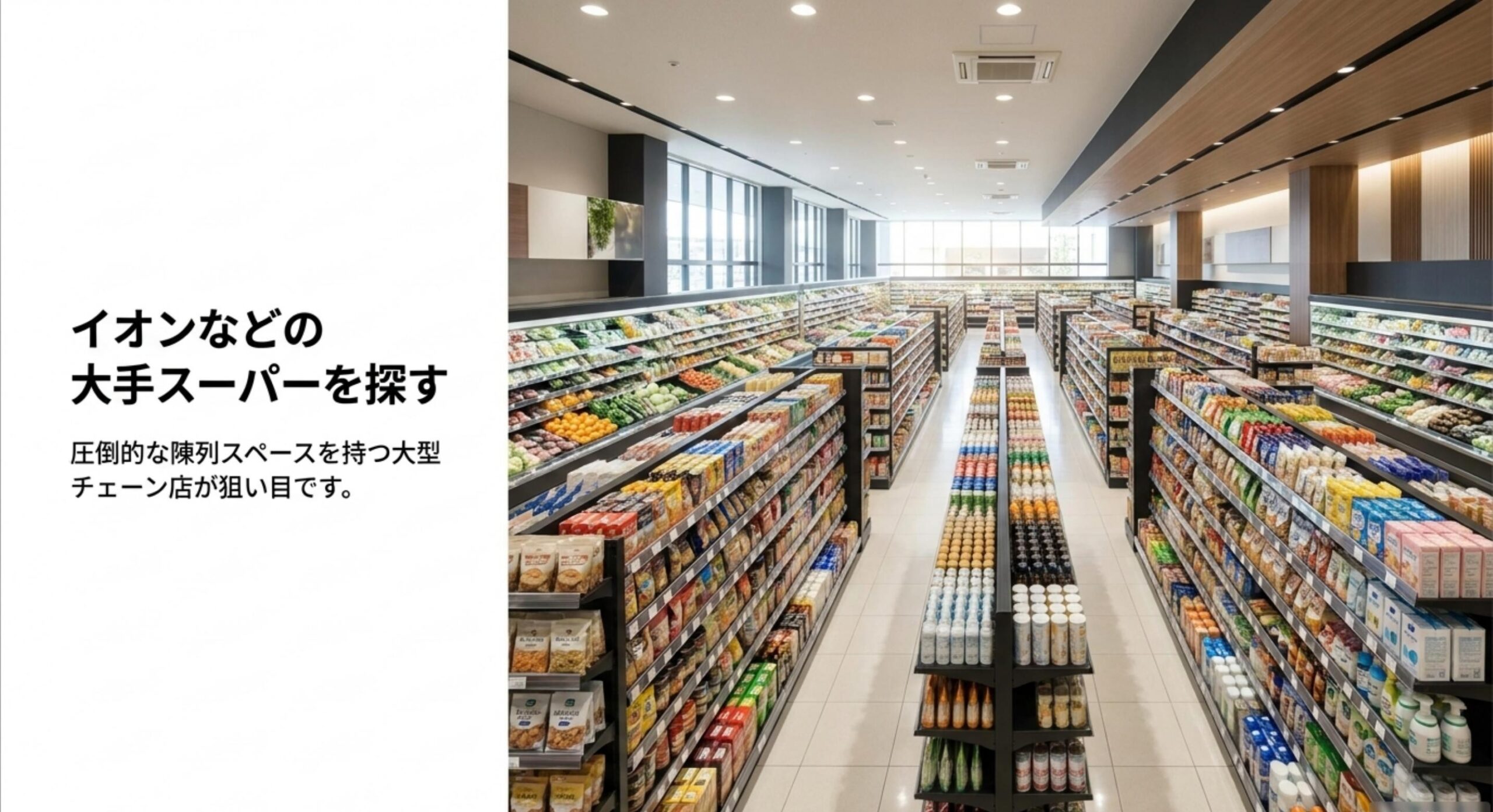 イオンなどの大手スーパーを探す